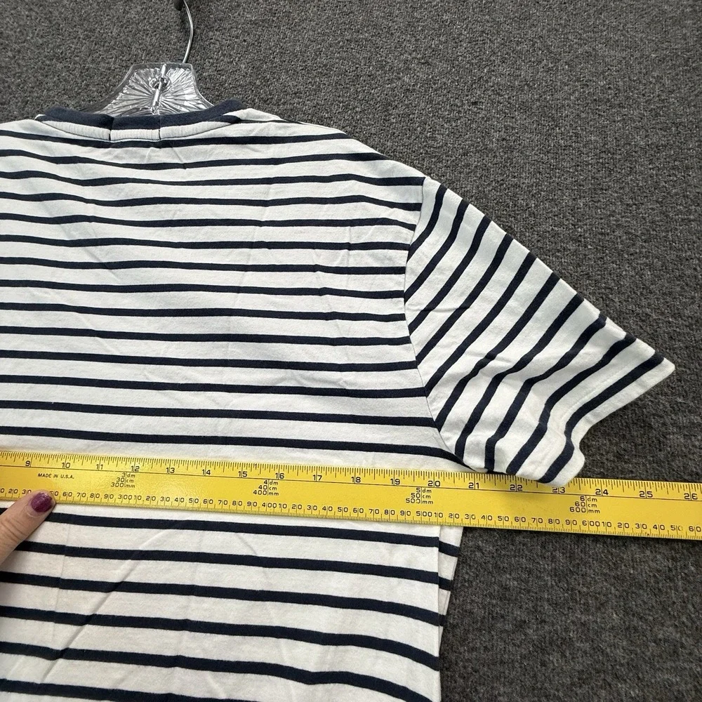 Polo Ralph Lauren Mens Striped V-Neck Pocket Shirt Size Medium Preppy Coastal